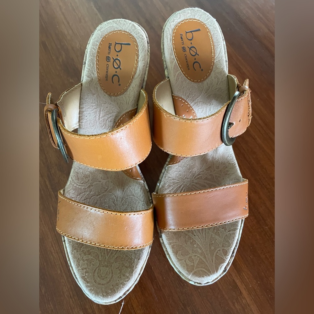 B.O.C. Born Cork Block Heel Strap Sandals Size 9 - Picture 4 of 10